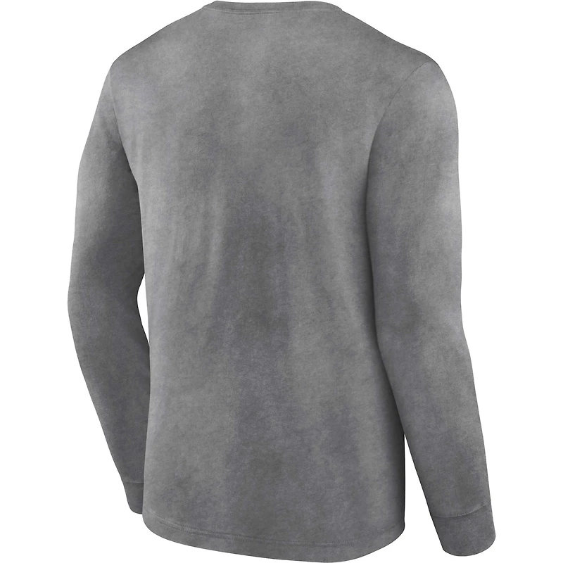 Men's Fanatics  Heather Charcoal New Orleans Saints Washed Primary Long Sleeve T-Shirt