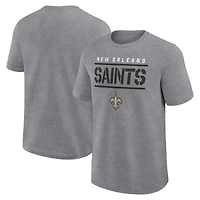 T-shirt Fanatics gris chiné pour homme, coupe grande et taille, des Saints de la Nouvelle-Orléans