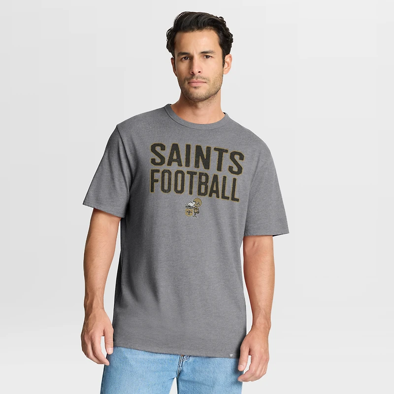 T-shirt tri-blend gris chiné Fanatics pour homme, hommage aux Saints de la Nouvelle-Orléans, First Down