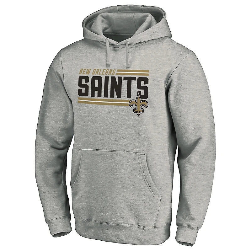 Men's Fanatics Heathered Charcoal New Orleans Saints Big & Tall On Side Stripe Pullover Hoodie