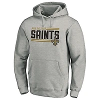 Men's Fanatics Heathered Charcoal New Orleans Saints Big & Tall On Side Stripe Pullover Hoodie