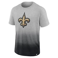 Men's Fanatics Heathered Gray/Black New Orleans Saints Team Ombre - T-Shirt
