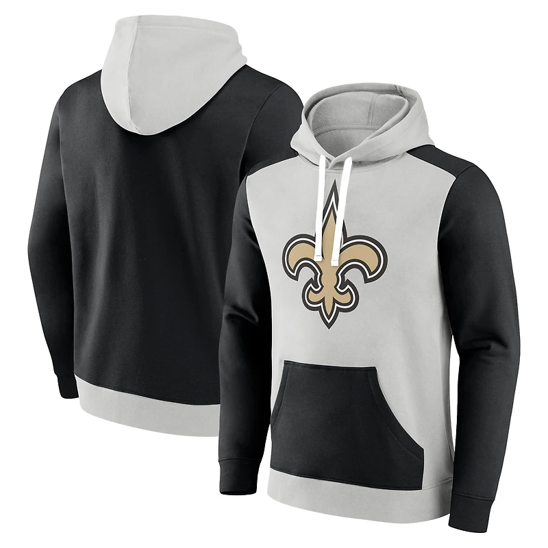 Sweat à capuche Fanatics blanc/noir New Orleans Saints Primary Arctic pour homme