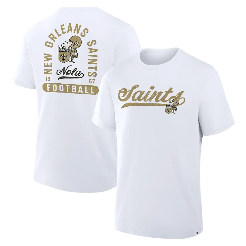 Men's Fanatics White New Orleans Saints Fluid Motion Legacy T-Shirt