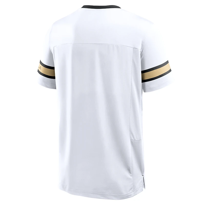Men's Fanatics White New Orleans Saints Redzone Hashmark V-Neck T-Shirt
