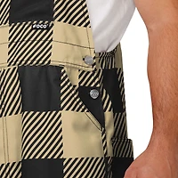 Men's FOCO  Black New Orleans Saints Big Logo Plaid Overalls