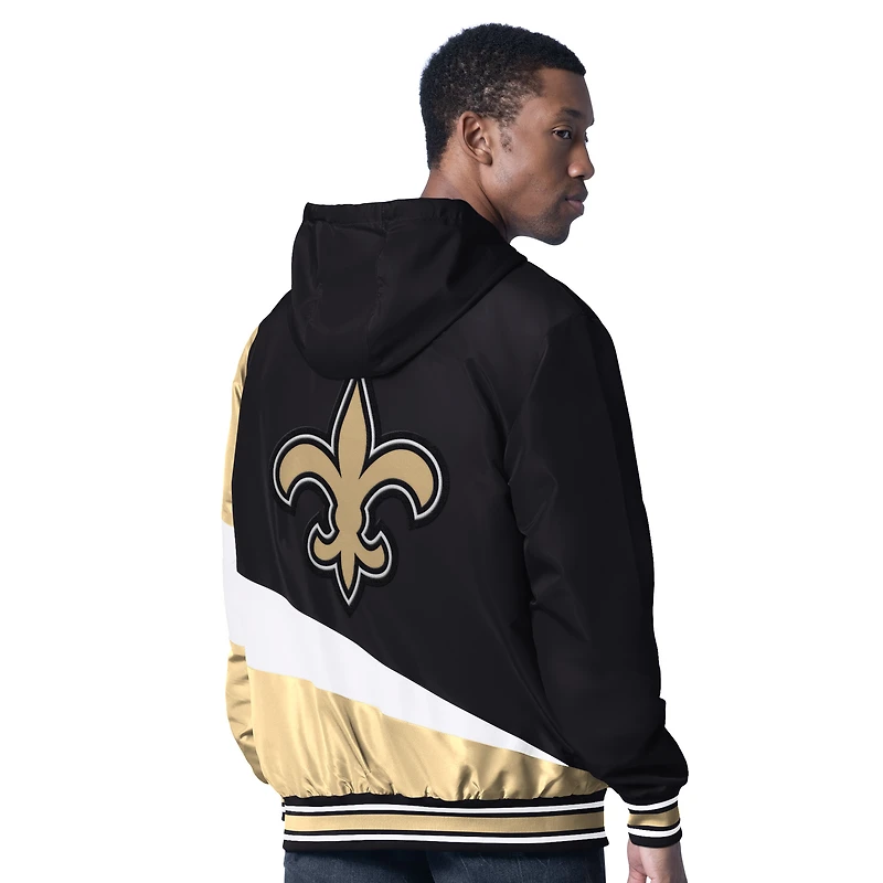 Men's G-III Sports by Carl Banks Black/Charcoal New Orleans Saints Dual Threat Reversable Full-Zip Hooded Jacket