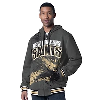 Men's G-III Sports by Carl Banks Black/Charcoal New Orleans Saints Dual Threat Reversable Full-Zip Hooded Jacket
