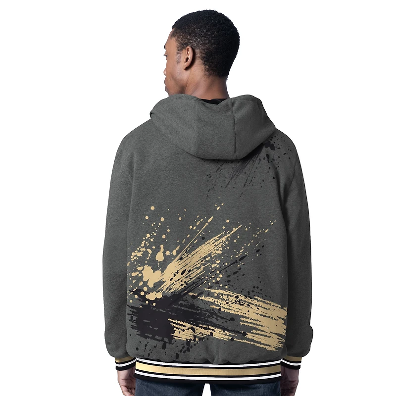 Veste à capuche réversible entièrement zippée G-III Sports by Carl Banks pour homme, noire/anthracite, motif New Orleans Saints Dual Threat