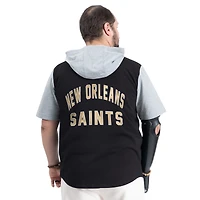 Haut boutonné magnétique adaptatif noir G-III Sports by Carl Banks pour homme, équipe à domicile des Saints de la Nouvelle-Orléans