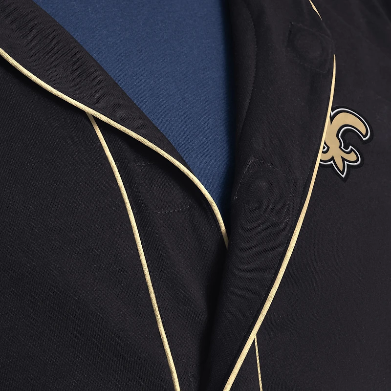 Haut boutonné magnétique adaptatif noir G-III Sports by Carl Banks pour homme, équipe à domicile des Saints de la Nouvelle-Orléans
