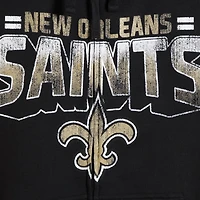 Men's G-III Sports by Carl Banks Black New Orleans Saints Perfect Season Full-Zip Hoodie