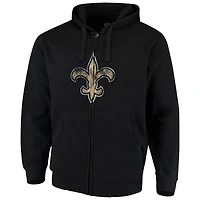Men's G-III Sports by Carl Banks Black New Orleans Saints Primary Logo Full-Zip Hoodie
