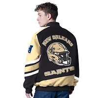 Men's G-III Sports by Carl Banks Black New Orleans Saints Prime Time Full-Zip Racing Jacket