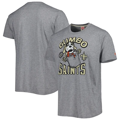 T-shirt à trois mélanges Hyper Local Gumbo des Saints de la Nouvelle-Orléans hommage gris pour homme