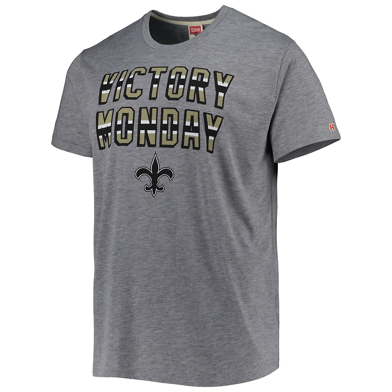 Men's Homage Gray New Orleans Saints Victory Monday Tri-Blend T-Shirt