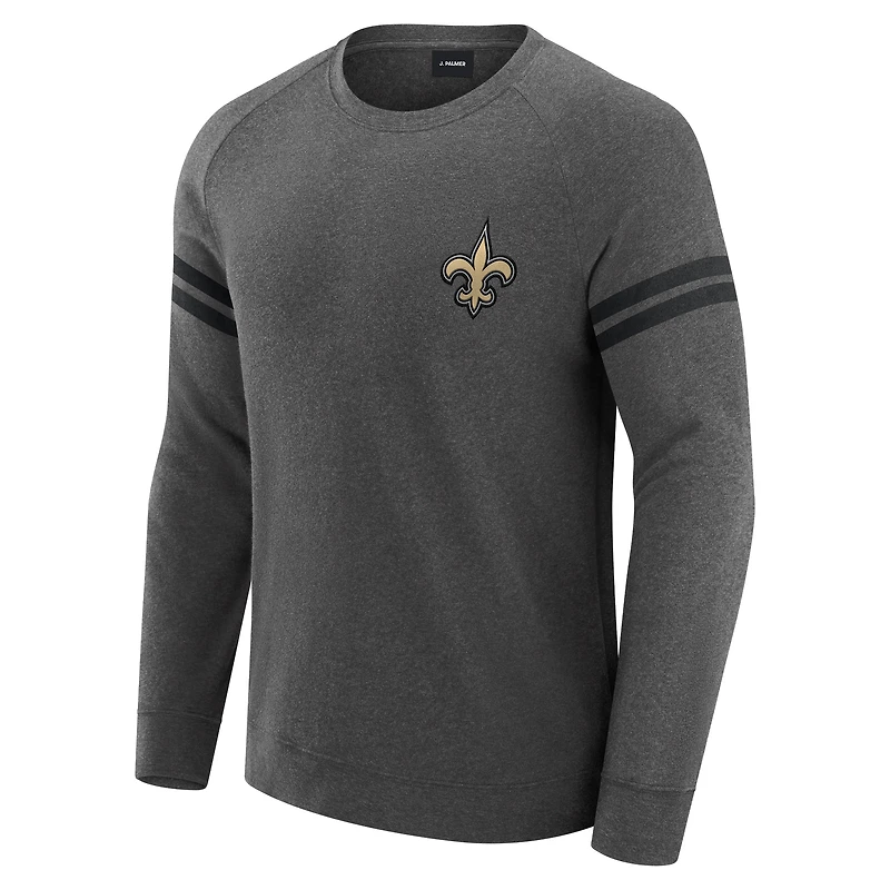 Men's J. Palmer Dark Heather Gray New Orleans Saints Players Lounge Raglan Tri-Blend Sweatshirt