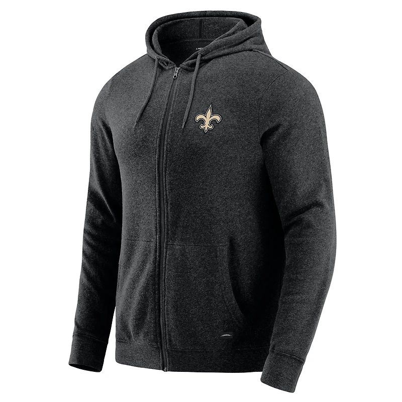 Men's J. Palmer Dark Heather Gray New Orleans Saints Players Lounge Tri-Blend Full-Zip Hoodie