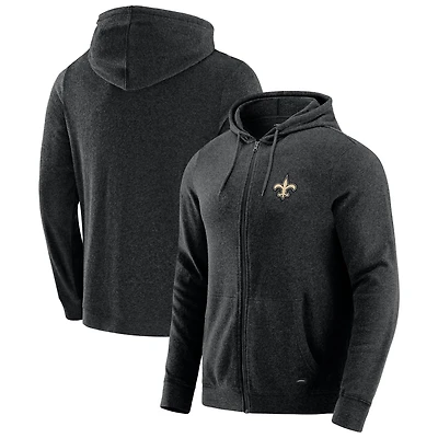 Men's J. Palmer Dark Heather Gray New Orleans Saints Players Lounge Tri-Blend Full-Zip Hoodie