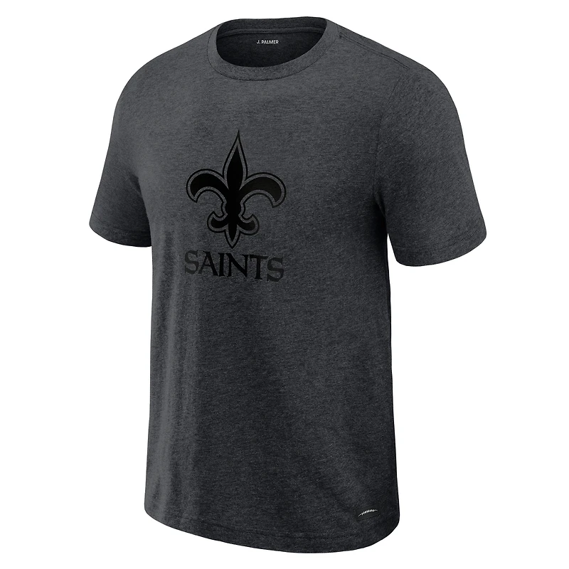 T-shirt J. Palmer graphite pour homme, style lounge des joueurs Saints de la Nouvelle-Orléans