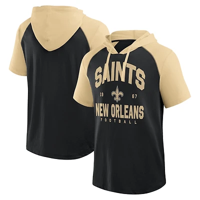 T-shirt à capuche noir avec logo des Saints de la Nouvelle-Orléans pour homme