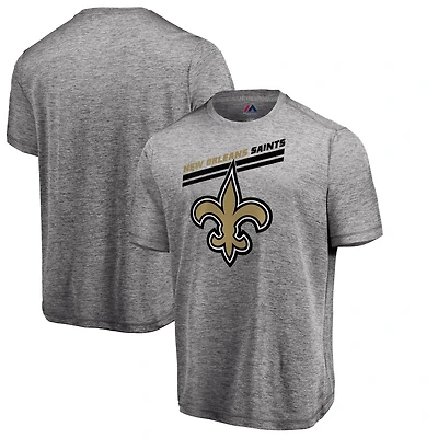 T-shirt Majestic Heathered Grey New Orleans Saints Showtime Pro Grade Cool Base pour homme