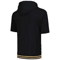 Men's Mitchell & Ness Black New Orleans Saints Pre-Game Short Sleeve Pullover Hoodie