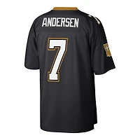 Maillot réplique Mitchell & Ness Morten Andersen noir pour homme, commémorant La retraite d'un joueur des Saints de Nouvelle-Orléans.