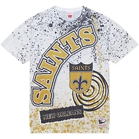 T-shirt sublimé blanc New Orleans Saints Team Burst de Mitchell & Ness pour hommes