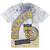 T-shirt sublimé blanc New Orleans Saints Team Burst de Mitchell & Ness pour hommes