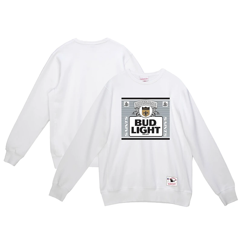 Sweat-shirt à capuche blanc The Crest des New Orleans Saints pour homme Mitchell & Ness x Bud Light