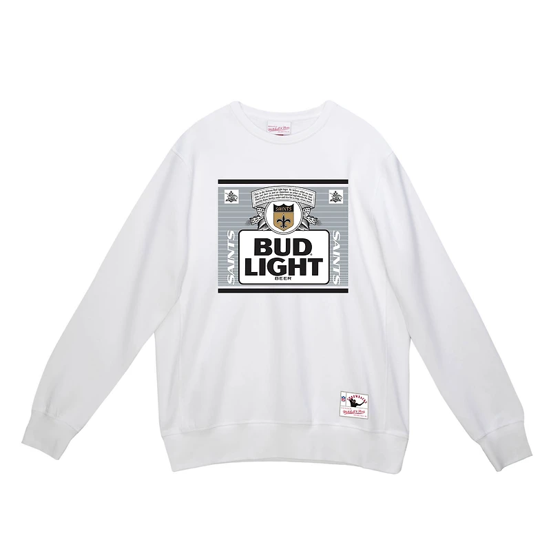 Sweat-shirt à capuche blanc The Crest des New Orleans Saints pour homme Mitchell & Ness x Bud Light