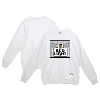 Sweat-shirt à capuche blanc The Crest des New Orleans Saints pour homme Mitchell & Ness x Bud Light