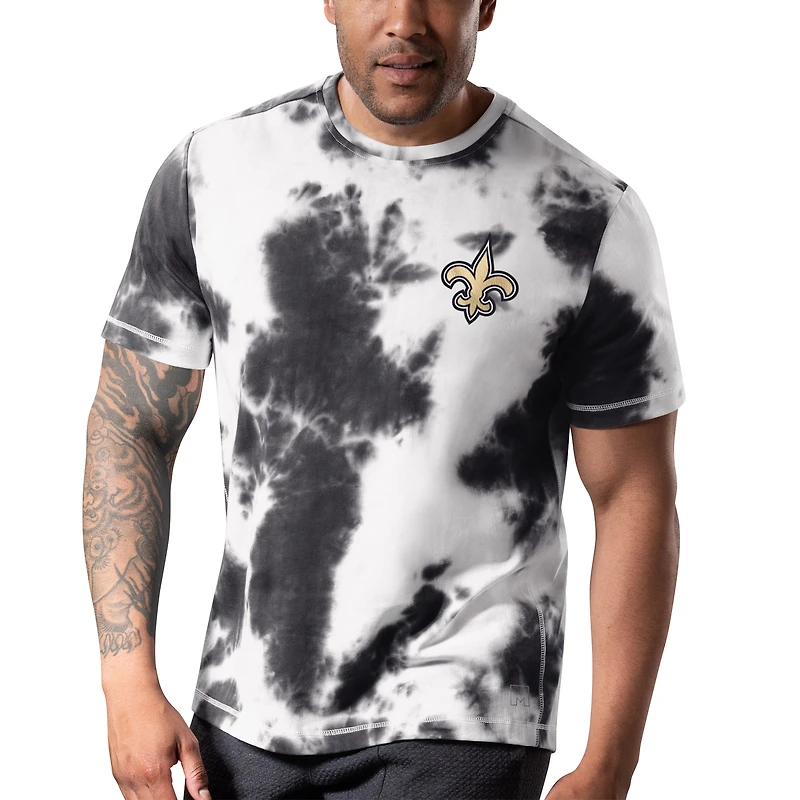 Men's MSX by Michael Strahan Black New Orleans Saints Freestyle Tie-Dye T-Shirt