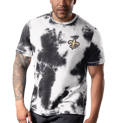Men's MSX by Michael Strahan Black New Orleans Saints Freestyle Tie-Dye T-Shirt