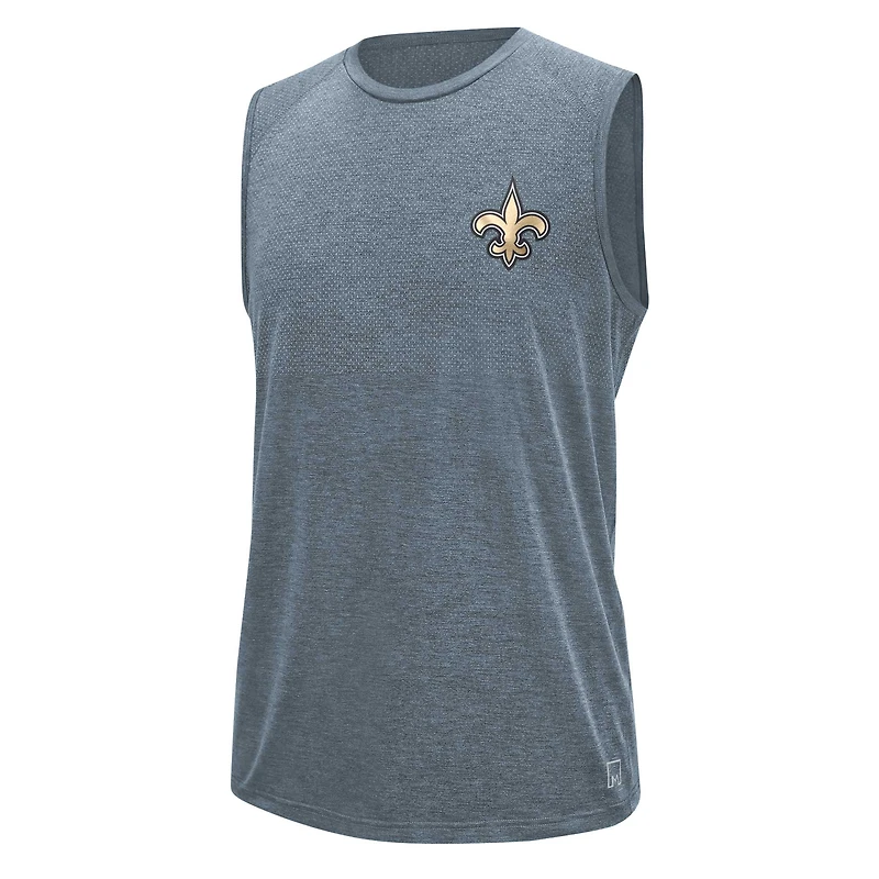 Men's MSX by Michael Strahan Gray New Orleans Saints Warm Up Sleeveless T-Shirt