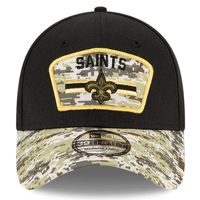 Casquette flex 39THIRTY New Orleans Saints 2021 Salute To Service pour homme, noir/camouflage