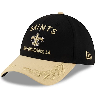 Men's New Era Black/Gold Orleans Saints 2025 NFL Draft 39THIRTY Flex Hat