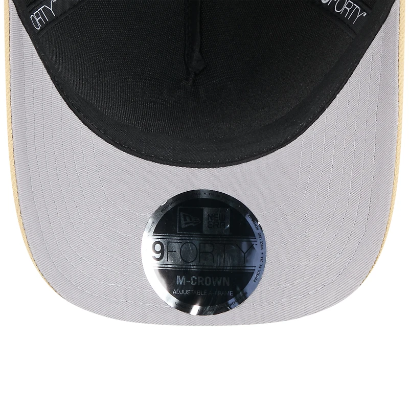 Casquette ajustable New Era 9FORTY M-Crown A-Frame noire/dorée pour homme, New Orleans Saints, draft NFL 2025