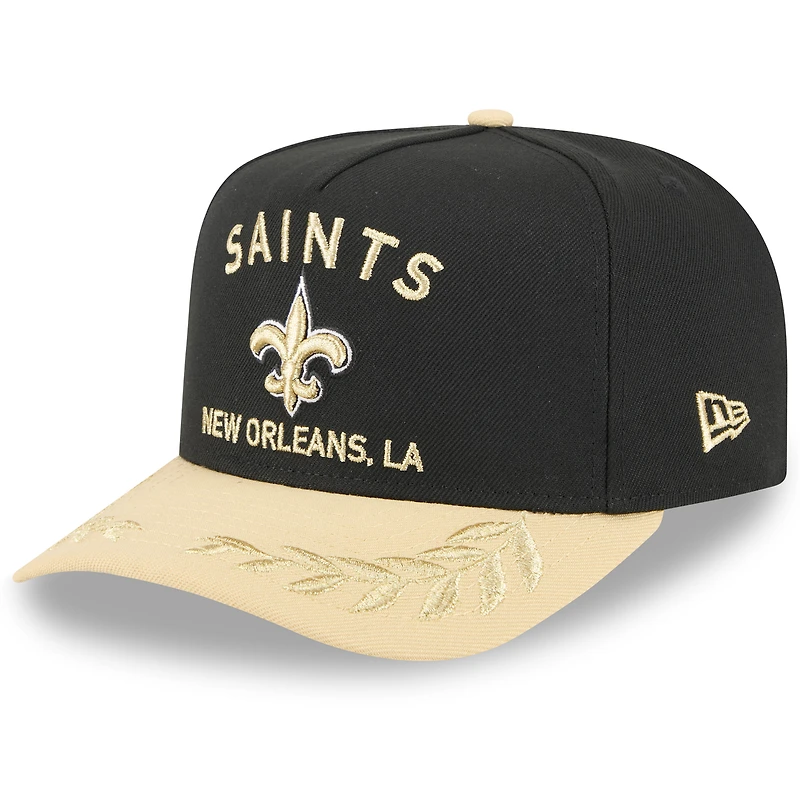 Casquette snapback New Era 9FIFTY noire/dorée pour homme, New Orleans Saints, draft NFL 2025