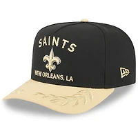 Casquette snapback New Era 9FIFTY noire/dorée pour homme, New Orleans Saints, draft NFL 2025