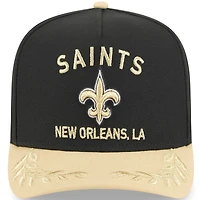 Casquette snapback New Era 9FIFTY noire/dorée pour homme, New Orleans Saints, draft NFL 2025
