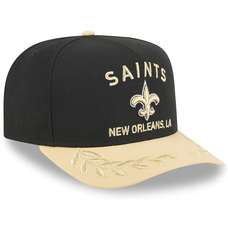 Men's New Era  Black/Gold New Orleans Saints 2025 NFL Draft A-Frame 9FIFTY Snapback Hat