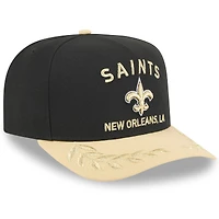 Men's New Era  Black/Gold New Orleans Saints 2025 NFL Draft A-Frame 9FIFTY Snapback Hat