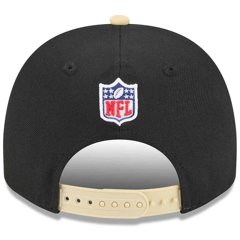 Casquette snapback New Era 9FIFTY noire/dorée pour homme, New Orleans Saints, draft NFL 2025