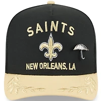 Men's New Era Black/Gold Orleans Saints 2025 NFL Draft On Stage A-Frame 59FIFTY Fitted Hat