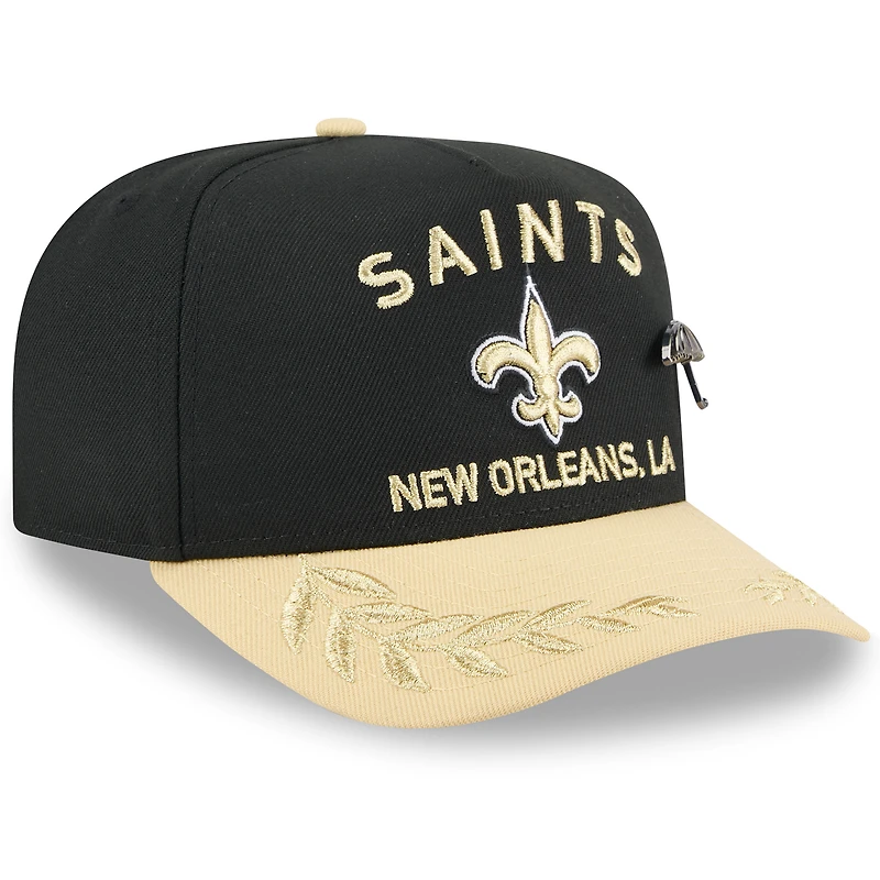 Men's New Era Black/Gold Orleans Saints 2025 NFL Draft On Stage A-Frame 59FIFTY Fitted Hat