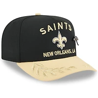 Men's New Era Black/Gold Orleans Saints 2025 NFL Draft On Stage A-Frame 59FIFTY Fitted Hat