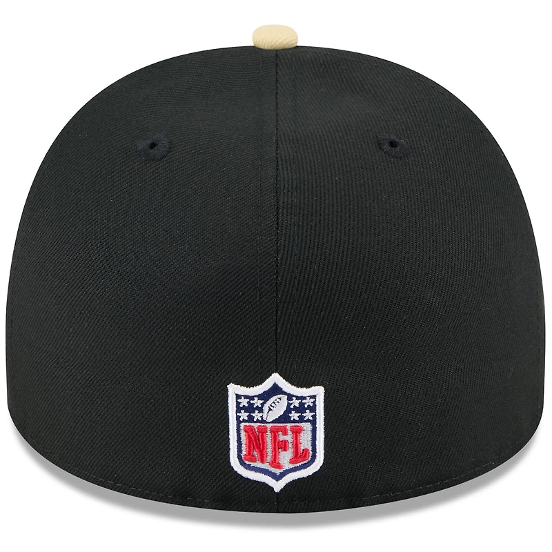 Men's New Era Black/Gold Orleans Saints 2025 NFL Draft On Stage A-Frame 59FIFTY Fitted Hat