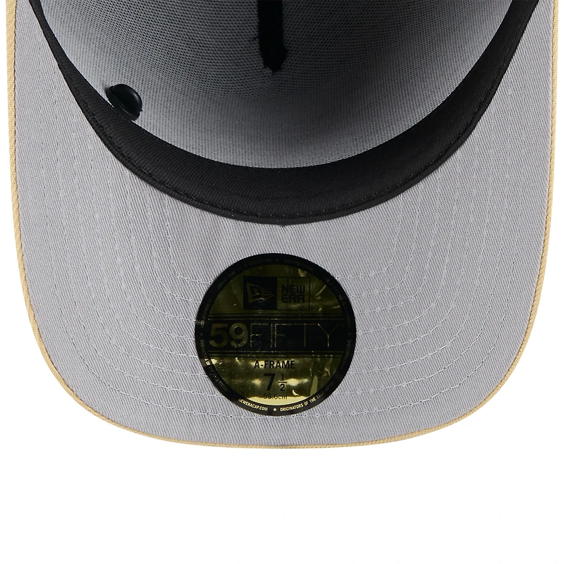 Men's New Era Black/Gold Orleans Saints 2025 NFL Draft On Stage A-Frame 59FIFTY Fitted Hat